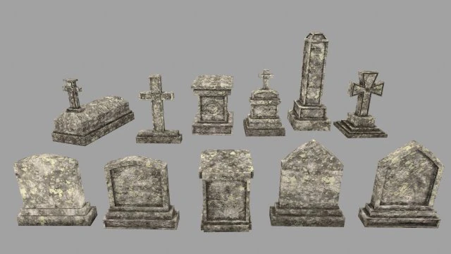 tombstone 3D Model .c4d .max .obj .3ds .fbx .stl .blend 