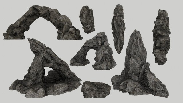 rocks 3D Model .c4d .max .obj .3ds .fbx .stl .blend 