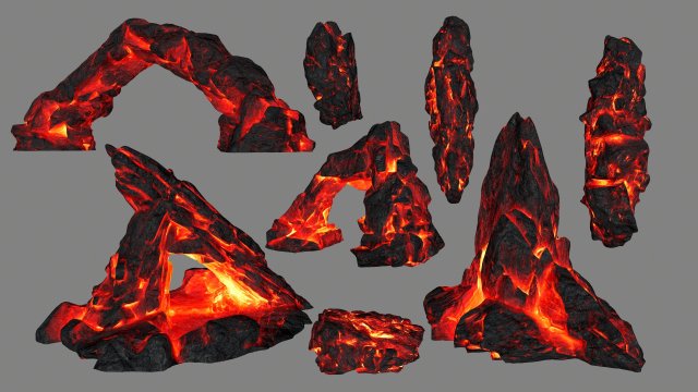 lava rocks 3D Модель .c4d .max .obj .3ds .fbx .stl .blend 