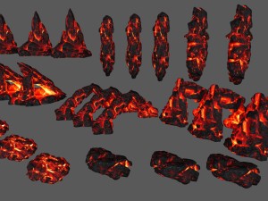 lava rocks 3D Модель