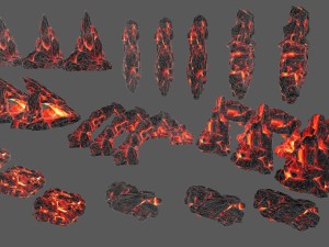 lava rocks 3D Модель