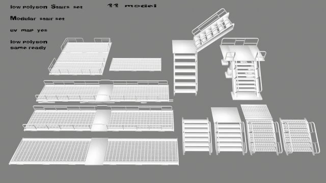 stairs 3D Model .c4d .max .obj .3ds .fbx .stl .blend 