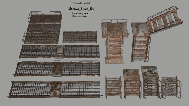 stairs Modello 3D .c4d .max .obj .3ds .fbx .stl .blend