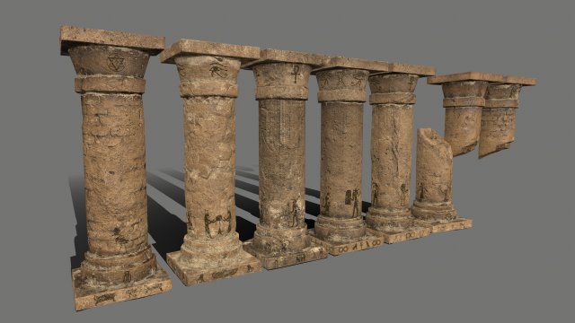 pillar set 3D Model .c4d .max .obj .3ds .fbx .stl .blend 