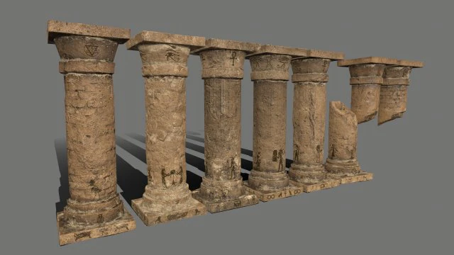 pillar set 3D Model .c4d .max .obj .3ds .fbx .stl .blend 