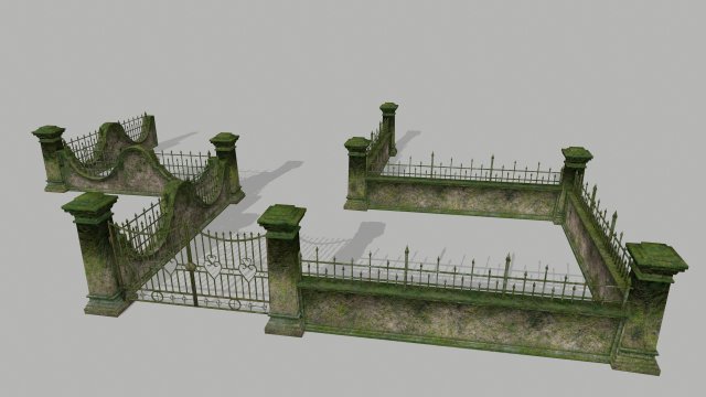 wall set Model 3D .c4d .max .obj .3ds .fbx .stl .blend 