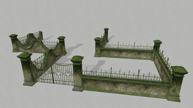 wall set 3D Model .c4d .max .obj .3ds .fbx .stl .blend 
