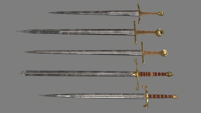 sword set 3D Model .c4d .max .obj .3ds .fbx .stl .blend 