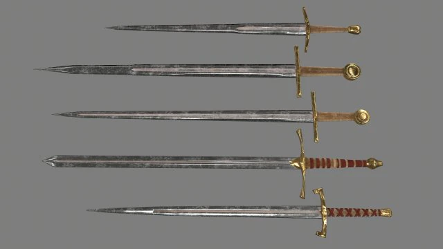sword set 3D Model .c4d .max .obj .3ds .fbx .stl .blend 