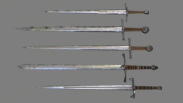 sword set 1 Modello 3D .c4d .max .obj .3ds .fbx .stl .blend 