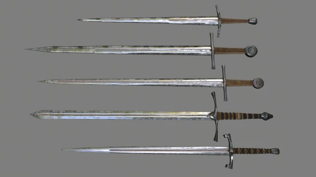 sword set 1 3D Model .c4d .max .obj .3ds .fbx .stl .blend 