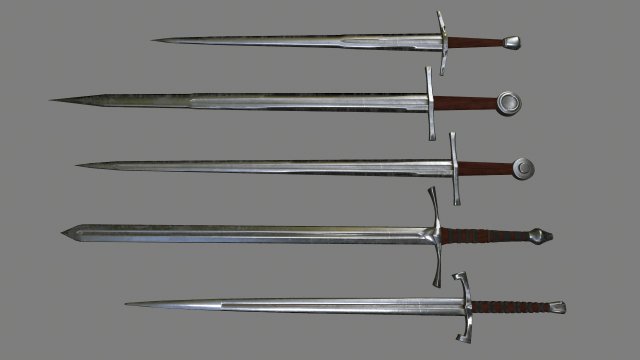 swords 3D Модель .c4d .max .obj .3ds .fbx .stl .blend 