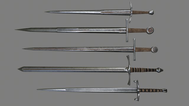 swords Model 3D .c4d .max .obj .3ds .fbx .stl .blend 