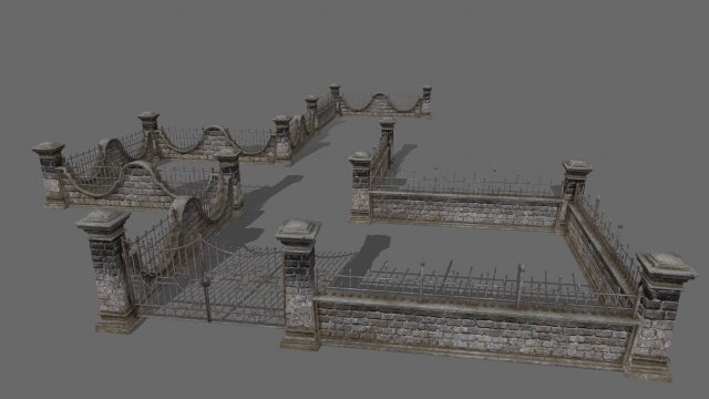 wall set 3Dモデル .c4d .max .obj .3ds .fbx .stl .blend 