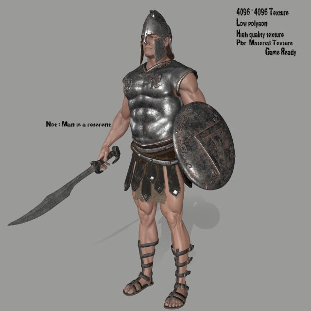 gladiator set Model 3D .c4d .max .obj .3ds .fbx .stl .blend 