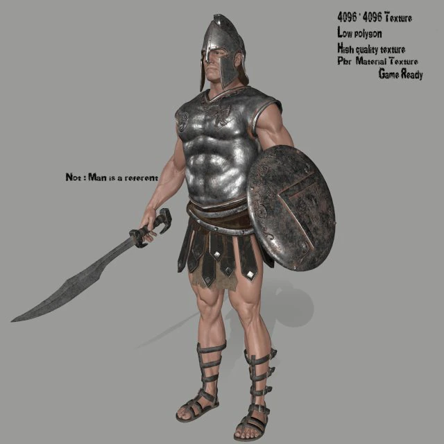 gladiator set 3D Model .c4d .max .obj .3ds .fbx .stl .blend 