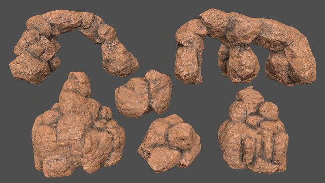 desert rocks 3D Модель .c4d .max .obj .3ds .fbx .stl .blend 