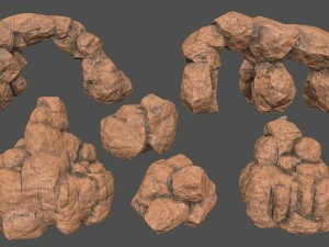 bebatuan gurun Model 3D