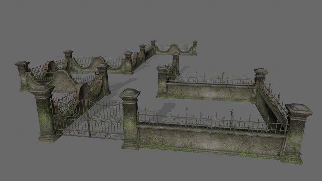 wall set 3D Model .c4d .max .obj .3ds .fbx .stl .blend 