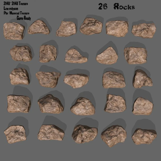 mars rocks 3D Model .c4d .max .obj .3ds .fbx .stl .blend 