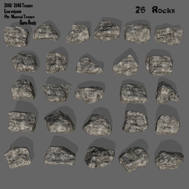 rocks set Modelo 3D .c4d .max .obj .3ds .fbx .stl .blend