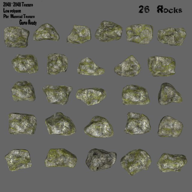 rocks 3D Model .c4d .max .obj .3ds .fbx .stl .blend 