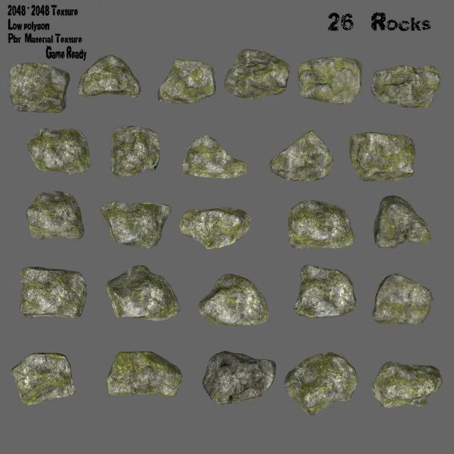 rocks 3D Model .c4d .max .obj .3ds .fbx .stl .blend 