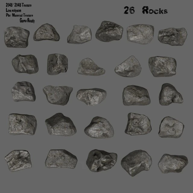 rocks 3D Model .c4d .max .obj .3ds .fbx .stl .blend 