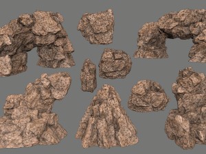 desert rocks 3D 模型