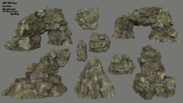 rocks 3D Model .c4d .max .obj .3ds .fbx .stl .blend 