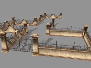 wall set 3D मॉडल