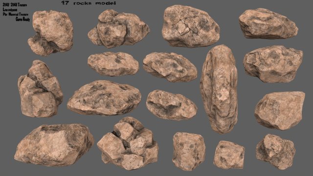 rocks 3D Model .c4d .max .obj .3ds .fbx .stl .blend 