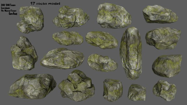 rocks 3D 모델 .c4d .max .obj .3ds .fbx .stl .blend 