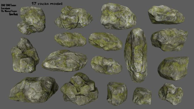 rocks 3D Model .c4d .max .obj .3ds .fbx .stl .blend 