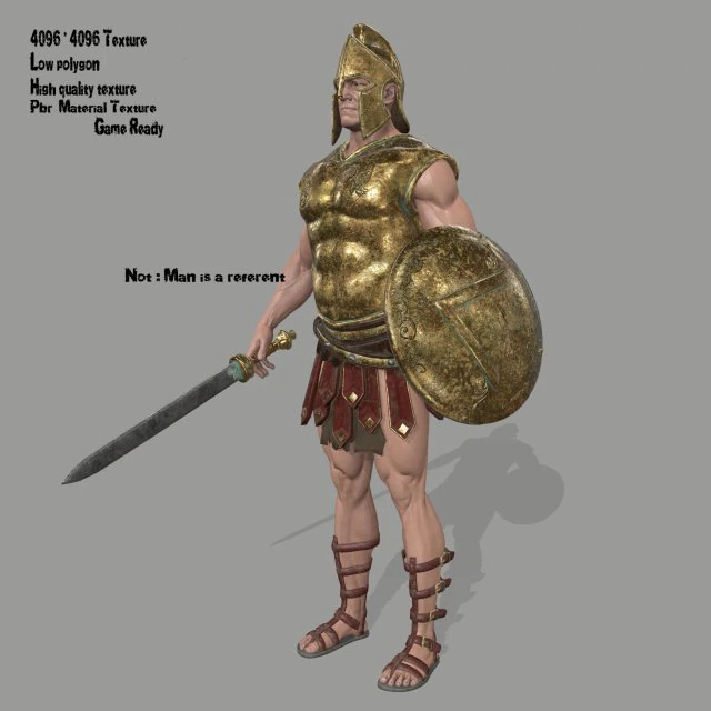 gladiator armor 3D Model .c4d .max .obj .3ds .fbx .stl .blend 