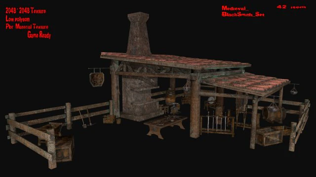 blacksmith 3D Model .c4d .max .obj .3ds .fbx .stl .blend 
