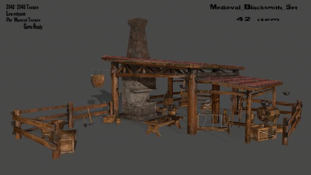 medievalset 3D मॉडल .c4d .max .obj .3ds .fbx .stl .blend 