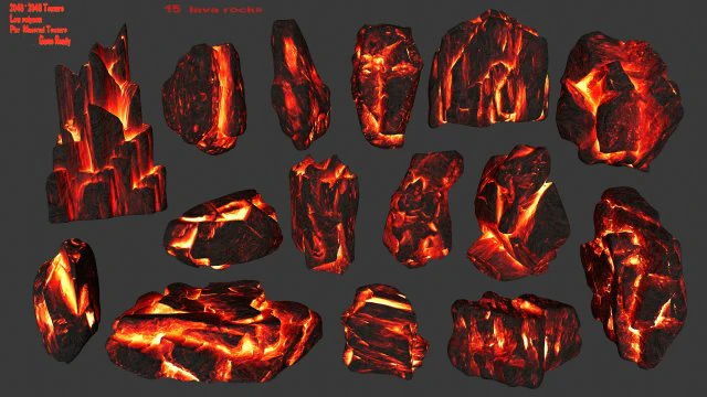 lava rocks 3D Model .c4d .max .obj .3ds .fbx .stl .blend