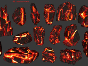 溶岩石 3Dモデル