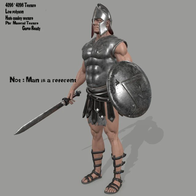 gladiator armor 3D Model .c4d .max .obj .3ds .fbx .stl .blend 