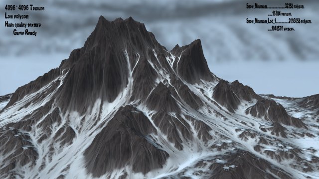 snow mountain 3D Model .c4d .max .obj .3ds .fbx .stl .blend 
