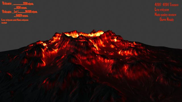 volcano 3D Model .c4d .max .obj .3ds .fbx .stl .blend 