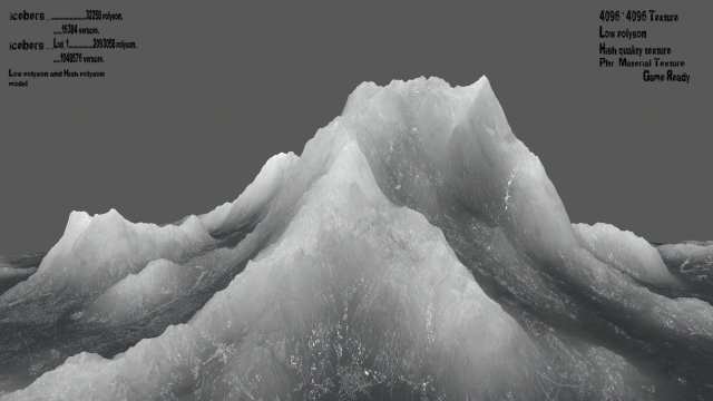 ice mountain Model 3D .c4d .max .obj .3ds .fbx .stl .blend