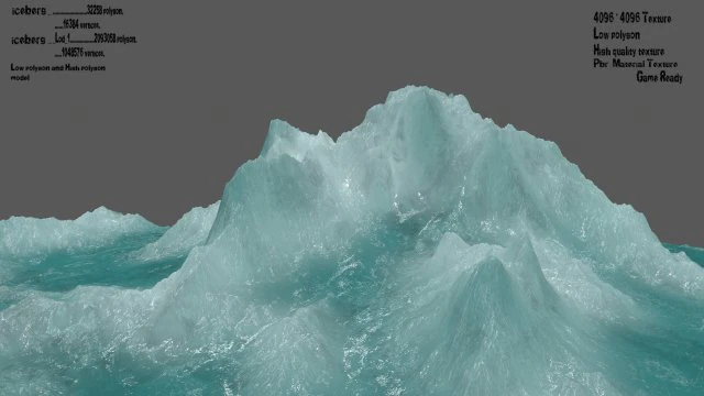 gunung es Model 3D .c4d .max .obj .3ds .fbx .stl .blend 
