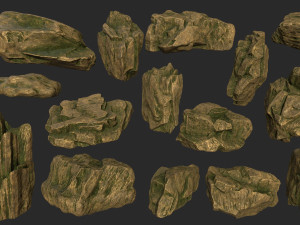 gold rocks 3D मॉडल