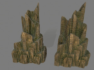 gold rocks 3D मॉडल