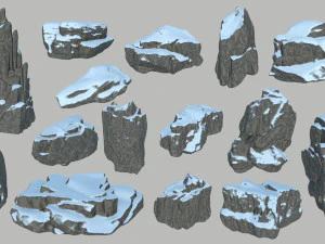 skały śnieżne Model 3D