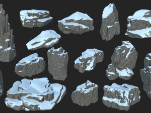 snow rocks Modèle 3D