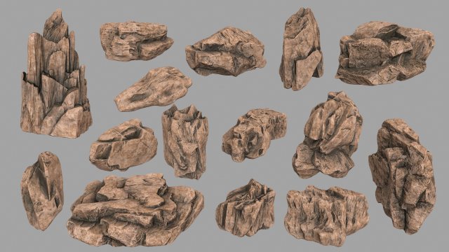 desert rocks 3D मॉडल .c4d .max .obj .3ds .fbx .stl .blend 