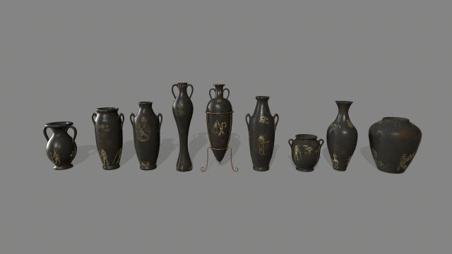 vase set 3D 모델 .c4d .max .obj .3ds .fbx .stl .blend 